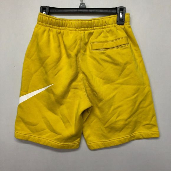 Nike Men Sweat Shorts Size Small Yellow Cotton Blend Big Logo Preppy M124 -7 - Picture 13 of 15
